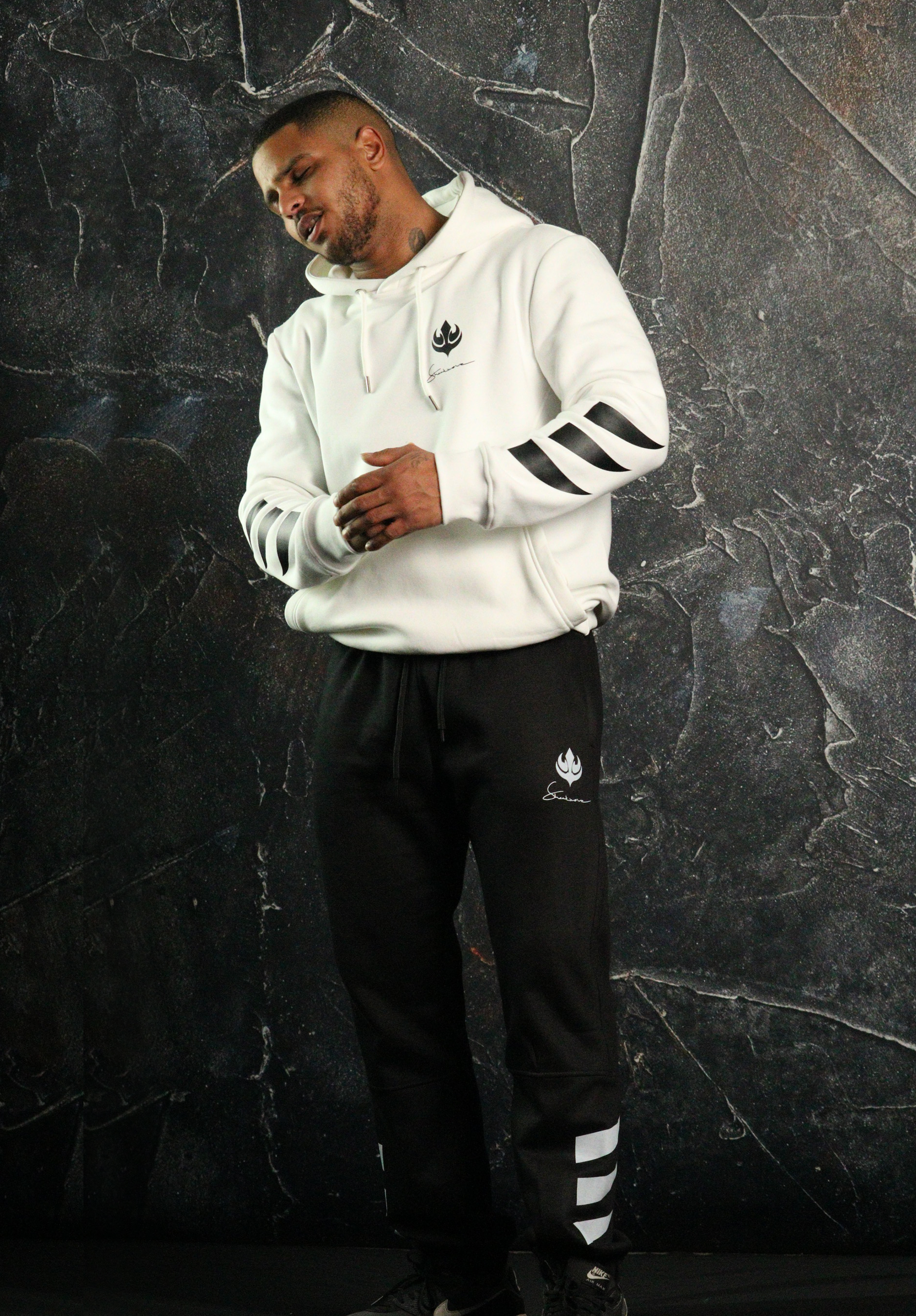 Black & White Striped Tracksuit