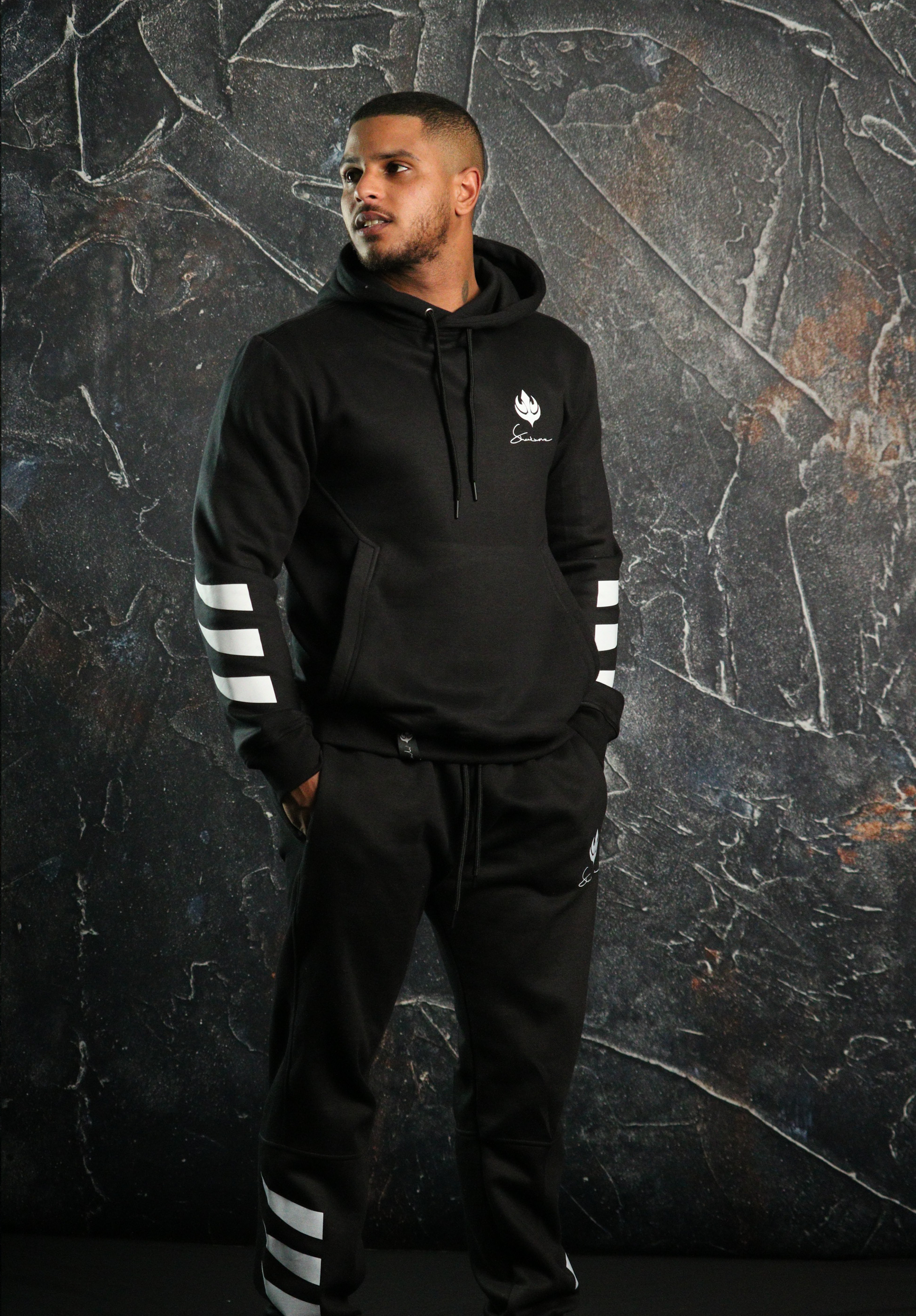 Black Striped Tracksuit