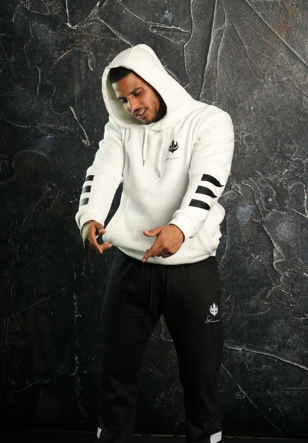 Black & White Striped Tracksuit