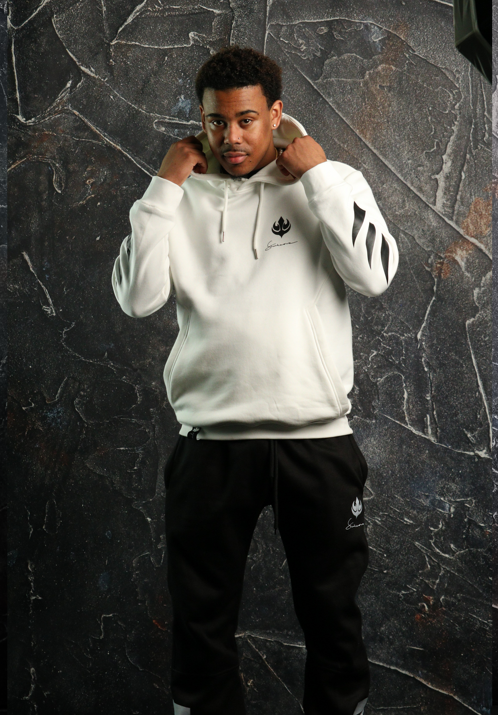 Black & White Striped Tracksuit