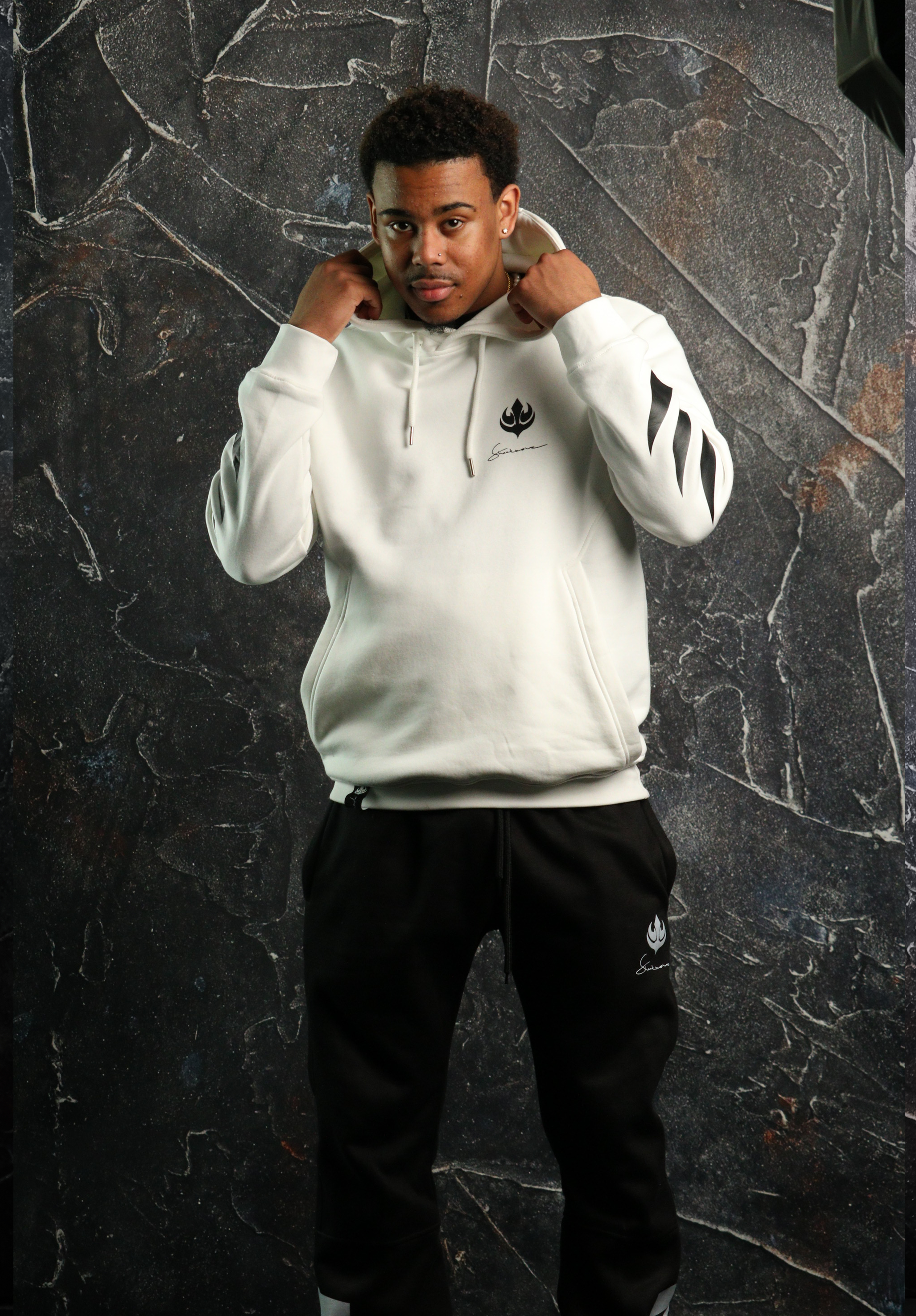 Black & White Striped Tracksuit